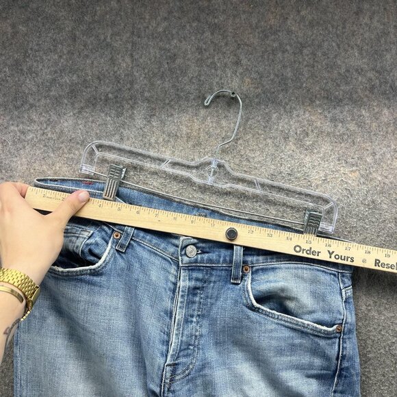 7 For All Mankind Jeans Mens 32 Blue Relaxed Fit Made USA Stretch Denim - Picture 5 of 9